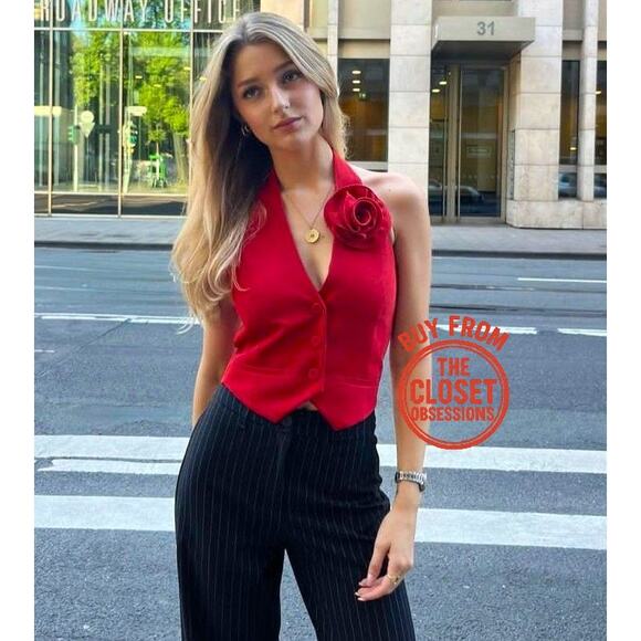 RARE!!! MANGO BLOGGER FAVE!!! Halter Neck Vest NWT - Picture 1 of 16